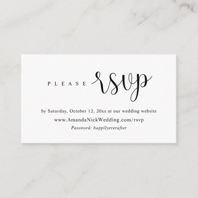 Faire-part de mariage en ligne RSVP, carte de scri (Devant)