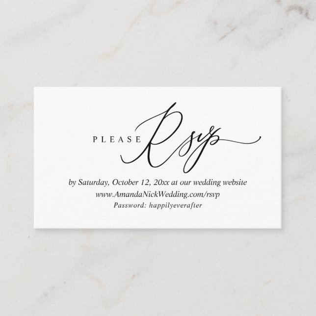 Faire-part de mariage en ligne RSVP, carte de scri (Devant)