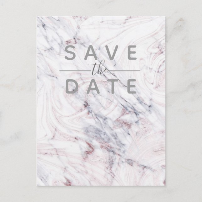 Faire-part de mariage en marbre gris blanc avec to (Devant)