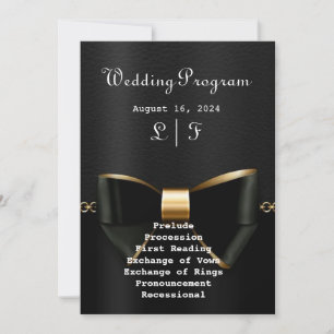 Faire-part de mariage en or et noir Tuxedo