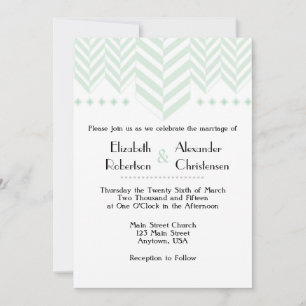 Faire-part de mariage en os blanc de mouton vert