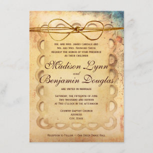 Faire-part de mariage en papier Vintage débrayé