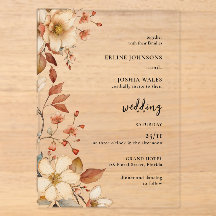Faire-part de mariage en terre cuite à fleurs sauv