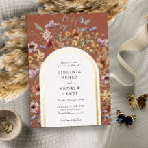 Faire-part de mariage en terre cuite Bohème Arch