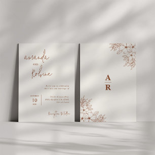 Faire-part de mariage en terre cuite moderne