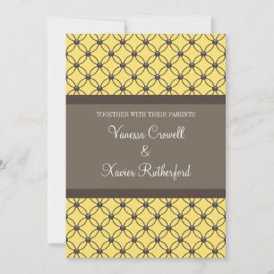 Faire-part de mariage en treillis jaune