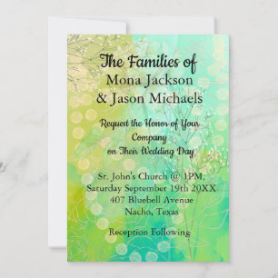 Faire-part de mariage en vert designer