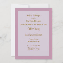 Faire-part de mariage encadrée violet clair