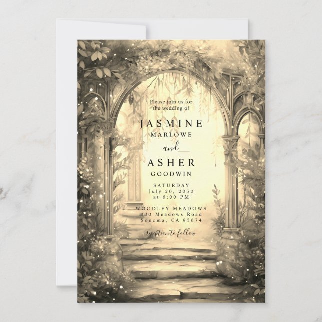 Faire-part de mariage Enchanted Forest Portal (Devant)