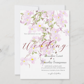 Faire-part de mariage escalade violet clematis 3