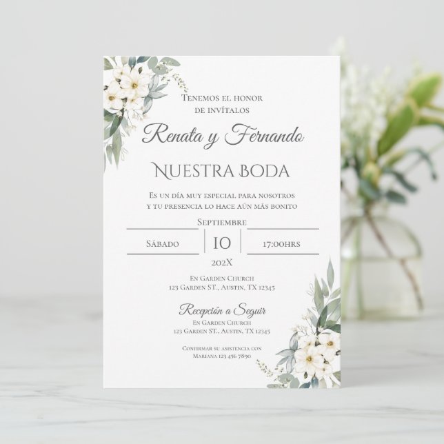 Faire-part de mariage espagnol Boho (Debout devant)