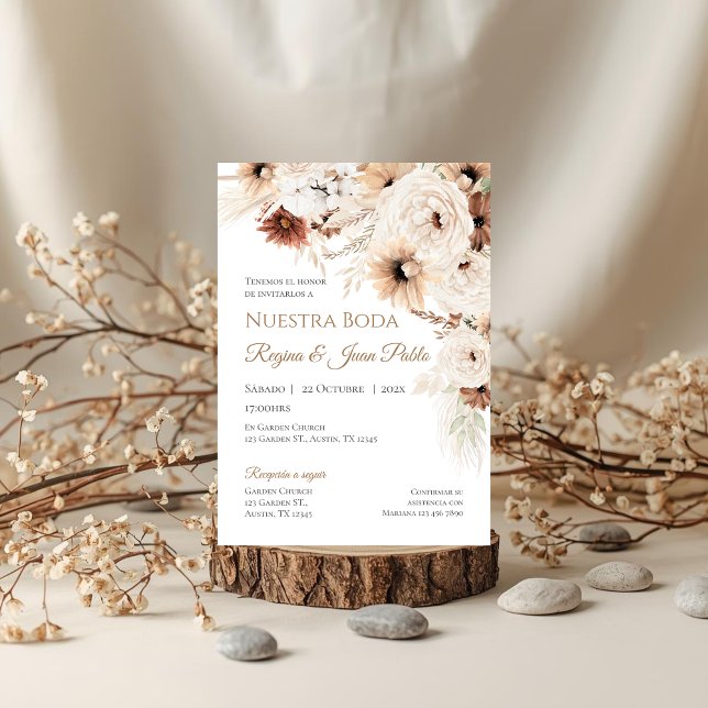 Faire-part de mariage espagnol Boho (Créateur téléchargé)