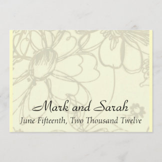 Faire-part de mariage esquissé de fleurs