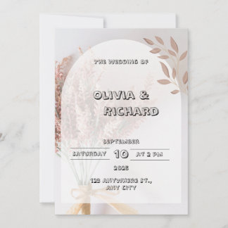 Faire-part de mariage esthétique crème