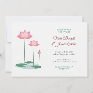 Faire-part de mariage Étang de Lotus Rose