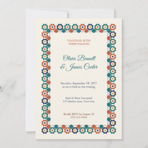 Faire-part de mariage étoile marocaine Zellige bor