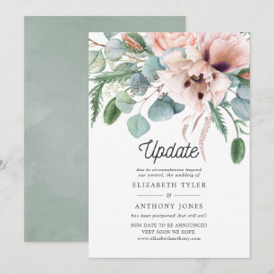 Faire-part de mariage Eucalyptus et Coquelicot Ros