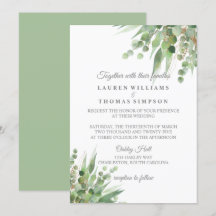 Faire-part de mariage Eucalyptus Gold Parties scin