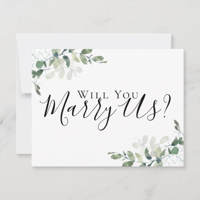Faire-Part de Mariage Eucalyptus Nous Marier Vous  (Devant)