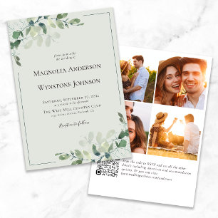 Faire-part de mariage   Eucalyptus QR Code photo