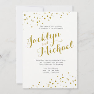 Faire-part de mariage Faux Gold Confetti