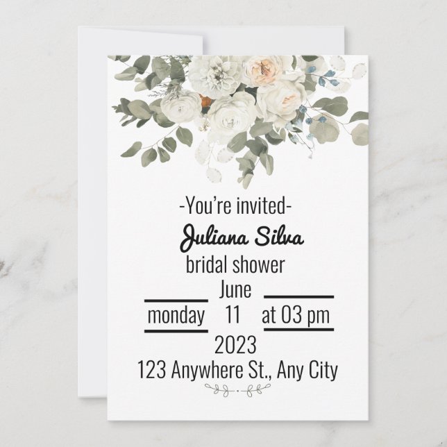 Faire-part de mariage Fête des mariées de luxe (Devant)