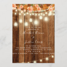 Faire-part de mariage/Fête Rustique en bois de gra