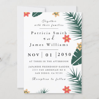 Faire-part de mariage feuille de coco