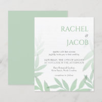 Faire-part de mariage Feuille de verdure moderne