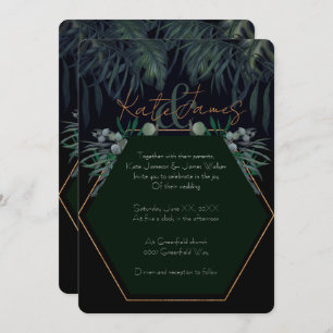 Faire-part de mariage Feuille d'Eucalyptus foncé e