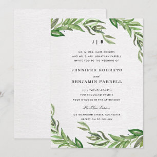Faire-part de mariage Feuille d'olive