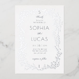 Faire-Part de Mariage Feuille Élégante en Feuille