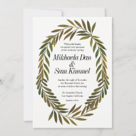 Faire-part de mariage Feuille peint à la main