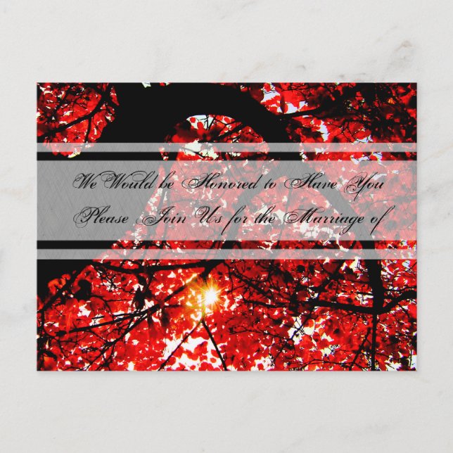 Faire-part de mariage - Feuilles automnales (Devant)