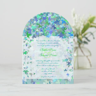 Faire-part de mariage Feuilles d'automne Lime & Bl