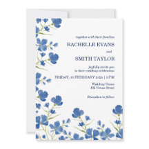 Faire-part de mariage Fleur Bleue Poussiéreuse
