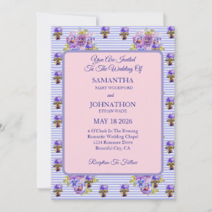 Faire-part de mariage Fleur Chic De Shabby Violet