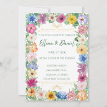 Faire-part de mariage Fleur de printemps sauvage