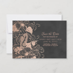 Faire-part de mariage Fleur Florale Rose Koi en fe