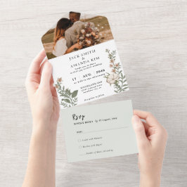 Faire-part de mariage Fleur intemporelle RSVP tout