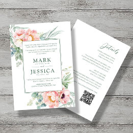 Faire-part de mariage fleur rose et blanche vietna