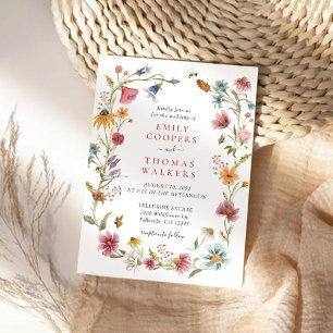 Faire-part de mariage fleur sauvage