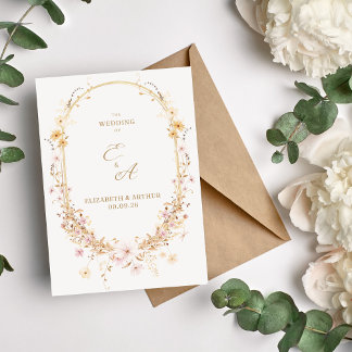 Faire-part de mariage fleur sauvage
