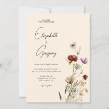 Faire-part de mariage Fleur sauvage Boho