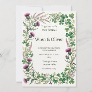 Faire-part de mariage Fleur sauvage Chardon Shamro