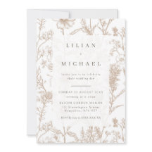 Faire-part de mariage Fleur sauvage de la chinoise