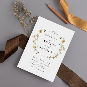faire-part de mariage fleur sauvage délicat