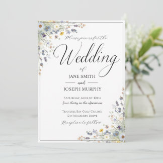 Faire-part de mariage Fleur sauvage délicate