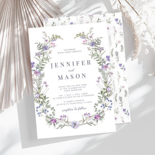 Faire-part de mariage fleur sauvage lavande violet