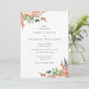 Faire-part de mariage Fleur sauvage lunatique